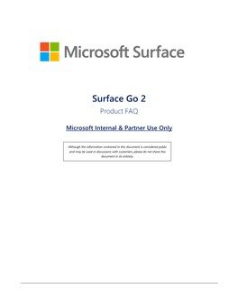 Surface Go 2 Product FAQ