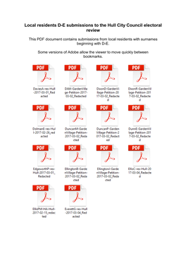 Local Residents D-E Submissions to the Hull City Council Electoral Review