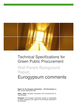 Technical Specifications for Green Public Procurement