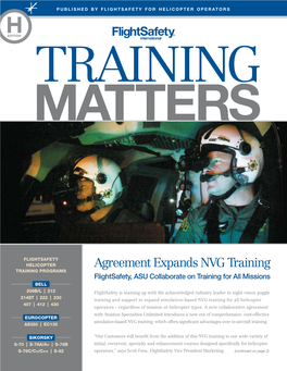 Agreement Expands NVG Training