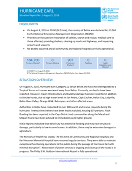 PAHO Situation Report No 1- Hurricane Earl.Pdf