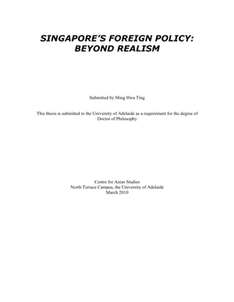 Singapore's Foreign Policy: Beyond Realism