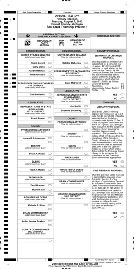 OFFICIAL BALLOT Primary Election Tuesday