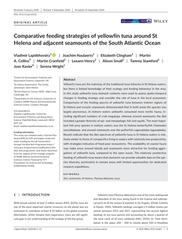 Comparative Feeding Strategies of Yellowfin Tuna Around St Helena and Adjacent Seamounts of the South Atlantic Ocean