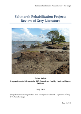 Saltmarsh Rehabilitation Projects Review of Grey Literature