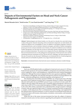 Impacts of Environmental Factors on Head and Neck Cancer Pathogenesis and Progression