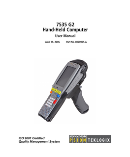 7535 G2 Hand-Held Computer User Manual