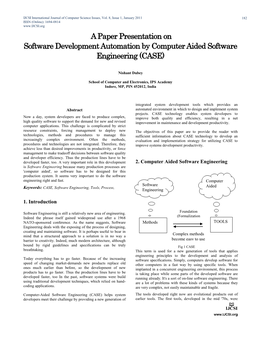 A Paper Presentation on Software Development Automation by Computer Aided Software Engineering (CASE)