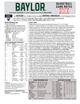 Basketball Game Notes Basketballgame 1 — Oral Roberts Game Notes