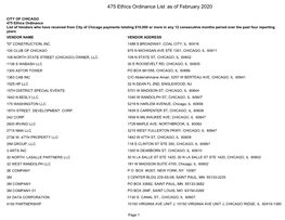 475 Ethics Ordinance List As of February 2020