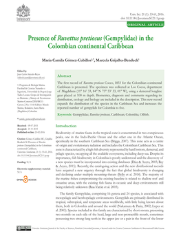 Presence of Ruvettus Pretiosus(Gempylidae)