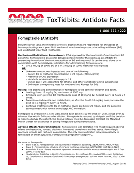 Fomepizole (Antizol®)