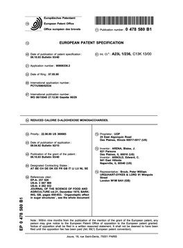 Reduced Calorie D-Aldohexose Monosaccharides