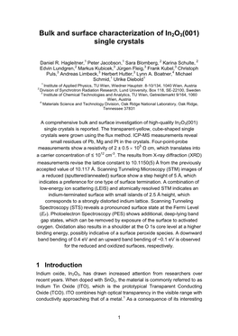 New Findings for the Surface Properties of Indium Oxide Single Crystals