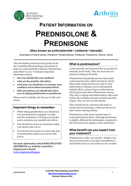 Prednisolone & Prednisone