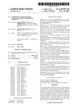 (12) United States Patent (10) Patent No.: US 6,319,947 B1 D'cruz Et Al