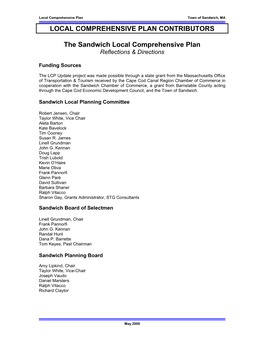 The Sandwich Local Comprehensive Plan Reflections & Directions