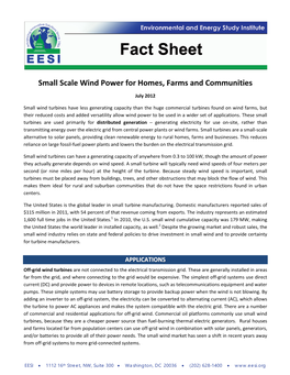 Small Scale Wind Power for Homes, Farms and Communities