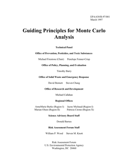 Guiding Principles for Monte Carlo Analysis (Pdf)