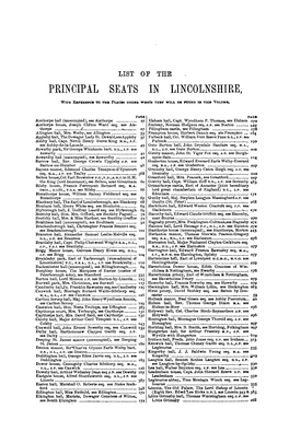 List of the Principal Seats in Lincolnshire
