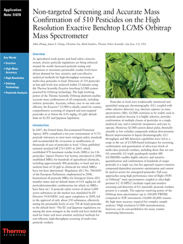 Non-Targeted Screening and Accurate Mass Confirmation of 510