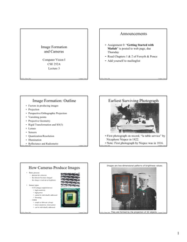 Outline Earliest Surviving Photograph How Cameras
