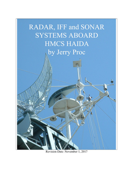 HAIDA RADAR, ASDIC/SONAR And