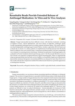 Resorbable Beads Provide Extended Release of Antifungal Medication: in Vitro and in Vivo Analyses