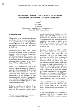 Influence of Indian Ocean Warming on the Southern Hemisphere: Atmosphere and Ocean Circulation