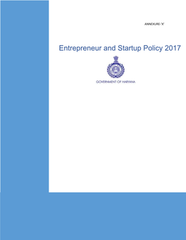 Entrepreneur and Startup Policy 2017