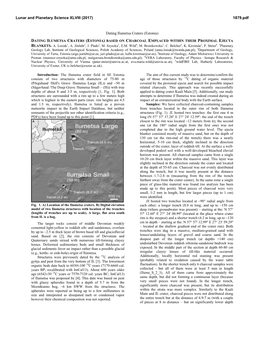 Dating Ilumetsa Craters (Estonia) Based on Charcoal Emplaced Within Their Proximal Ejecta Blankets