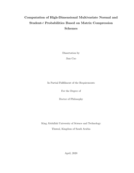 Computation of High-Dimensional Multivariate Normal and Student-T Probabilities Based on Matrix Compression Schemes