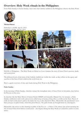 Holy Week Rituals in the Philippines from Palm Sunday to Easter Sunday, Here's How the Catholic Faithful in the Philippines Observe the Holy Week