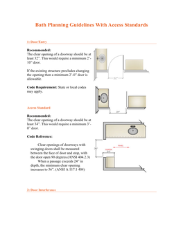 Bath Planning Guidelines with Access Standards