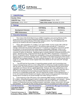 CLR Review Independent Evaluation Group