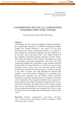 Championing Political Campaigning Towards First-Time Voters