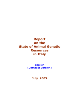Report on the State of Animal Genetic Resources in Italy