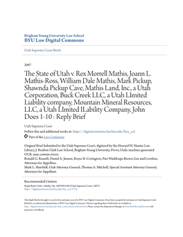 The State of Utah V. Rex Morrell Mathis, Joann L. Mathis-Ross