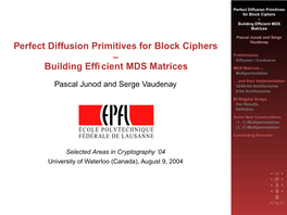 Building Efficient MDS Matrices