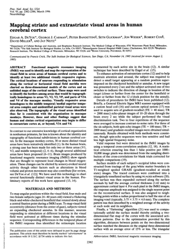 Mapping Striate and Extrastriate Visual Areas in Human Cerebral Cortex EDGAR A