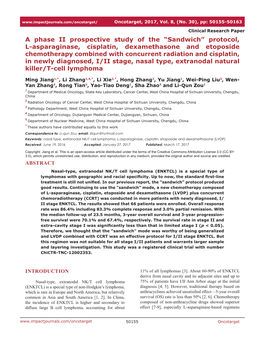 Protocol, L-Asparaginase, Cisplatin, Dexamethasone