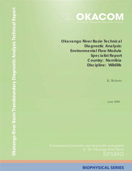 Okavango River Basin Technical Diagnostic Analysis Environmental Flow Module Specialist Report Country Namibia Discipline Wildlife.Pdf