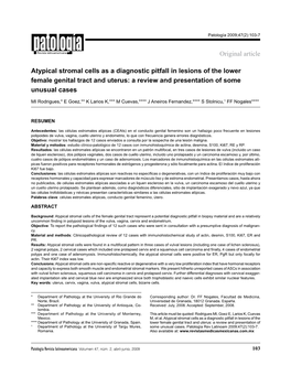 Atypical Stromal Cells As a Diagnostic Pitfall in Lesions of the Lower Female Genital Tract and Uterus: a Review and Presentation of Some Unusual Cases