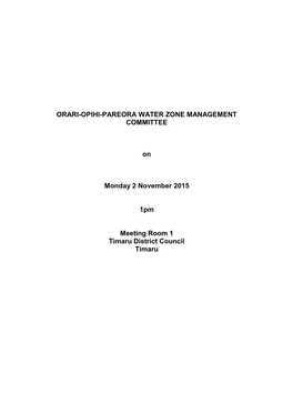 Orari-Opihi-Pareora Water Zone Management Committee