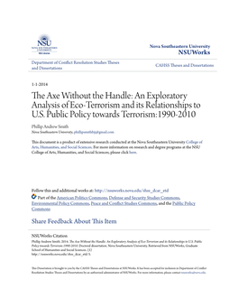 An Exploratory Analysis of Eco-Terrorism and Its Relationships to U.S
