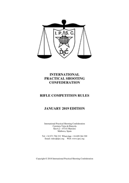 International Practical Shooting Confederation Rifle Competition Rules January 2019 Edition