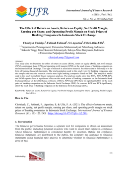 The Effect of Return on Assets, Return on Equity, Net Profit Margin