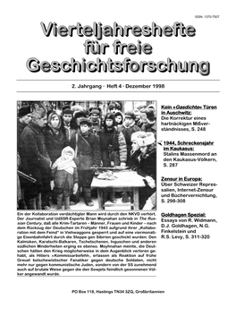 2. Jahrgang · Heft 4 ‡ Dezember 1998