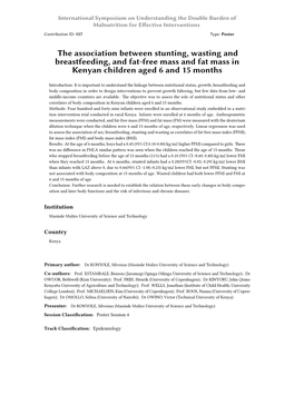 The Association Between Stunting, Wasting and Breastfeeding, and Fat-Free Mass and Fat Mass in Kenyan Children Aged 6 and 15 Months