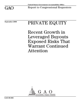 GAO-08-885 Private Equity